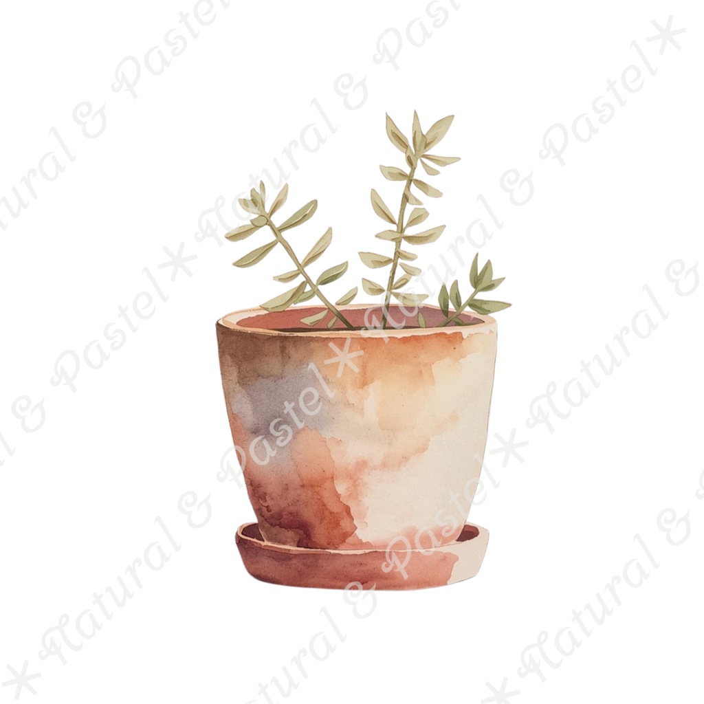 【🐇 森のうさぎと🦔ハリネズミ / 北欧風ガーデン】水彩クリップアート * 25点セット(PNG背景透過)