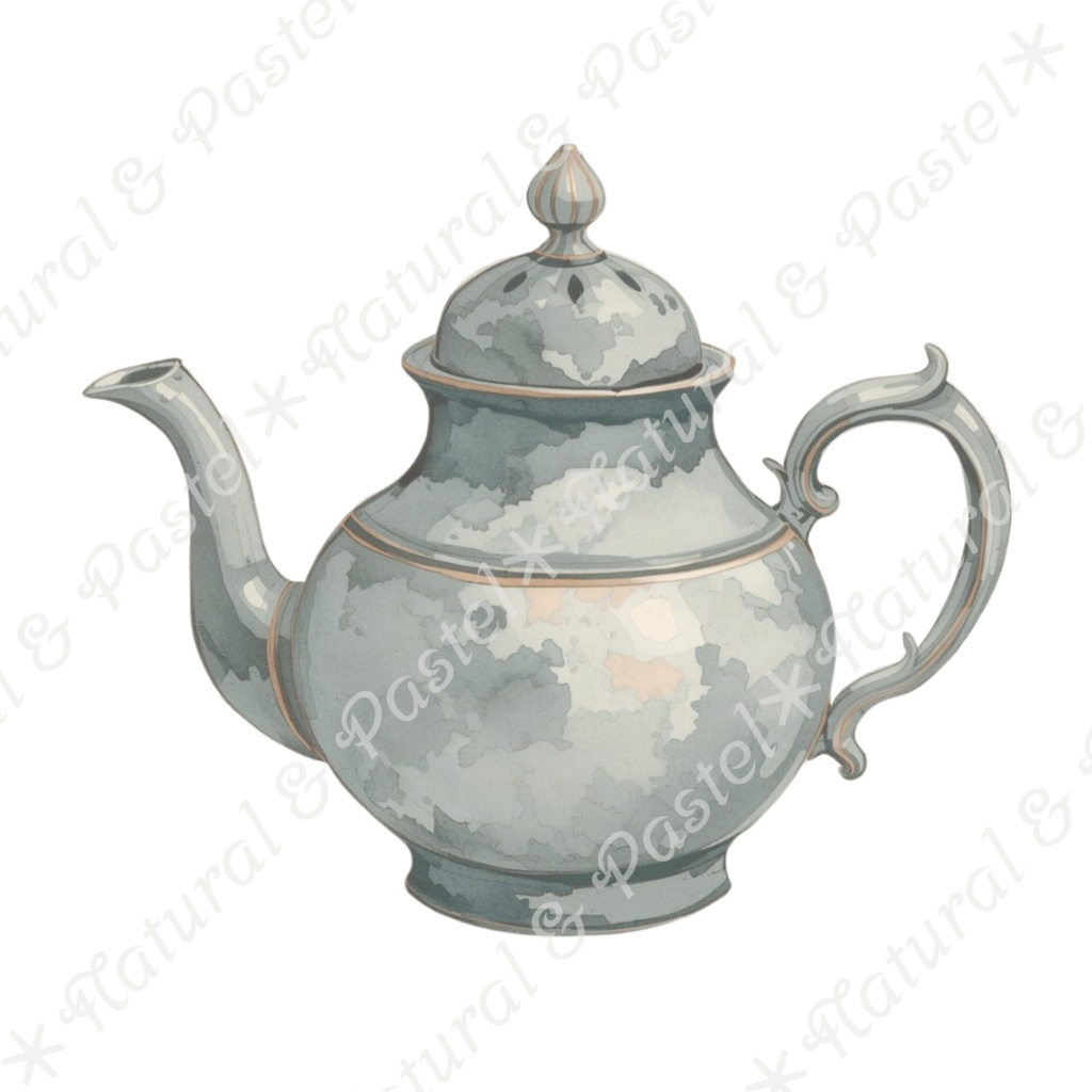 【🌿 大人可愛いカフェ】水彩クリップアート * 15点セット(PNG背景透過)