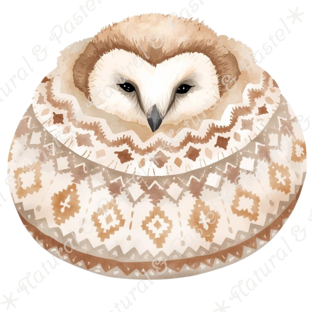 【🦉 森のフクロウと🦊キツネ / 北欧の森】水彩クリップアート * 25点セット(PNG背景透過)