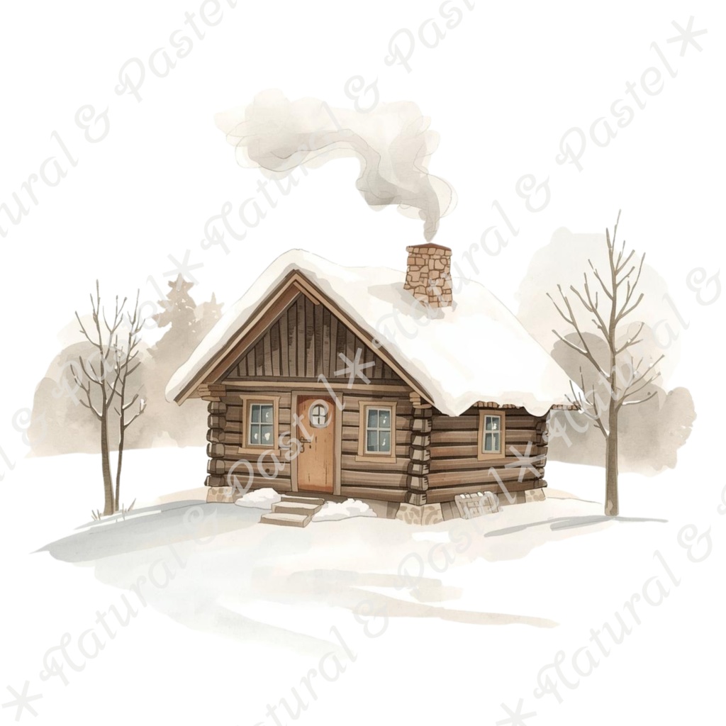 【🐿️ 森のリスと🦝アライグマ / 北欧の森】水彩クリップアート * 25点セット(PNG背景透過)