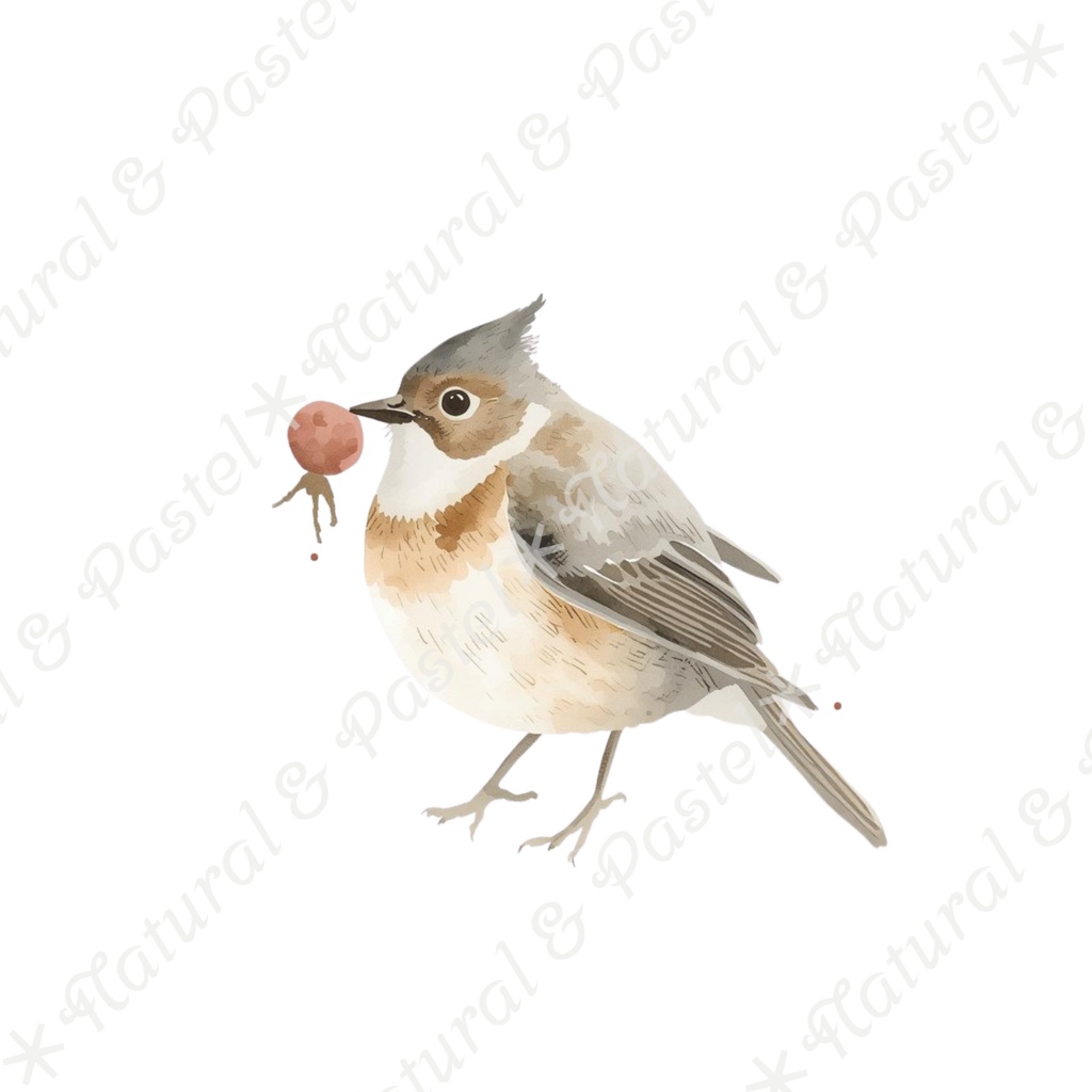 【🦌森の子鹿と🐦小鳥 / 北欧の森】水彩クリップアート * 30点セット(PNG背景透過)