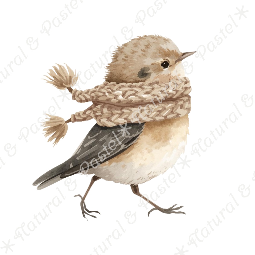 【🦌森の子鹿と🐦小鳥 / 北欧の森】水彩クリップアート * 30点セット(PNG背景透過)