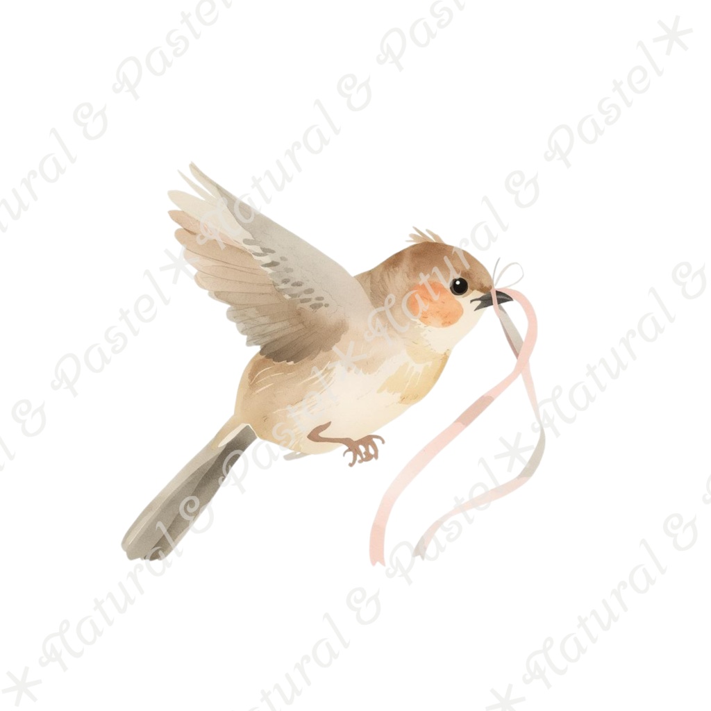 【🦌森の子鹿と🐦小鳥 / 北欧の森】水彩クリップアート * 30点セット(PNG背景透過)