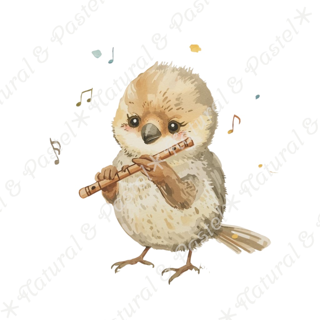 【🌲 ♪ 森の音楽会 / 動物たちの演奏会 ♫】水彩クリップアート * 20点セット(PNG背景透過)