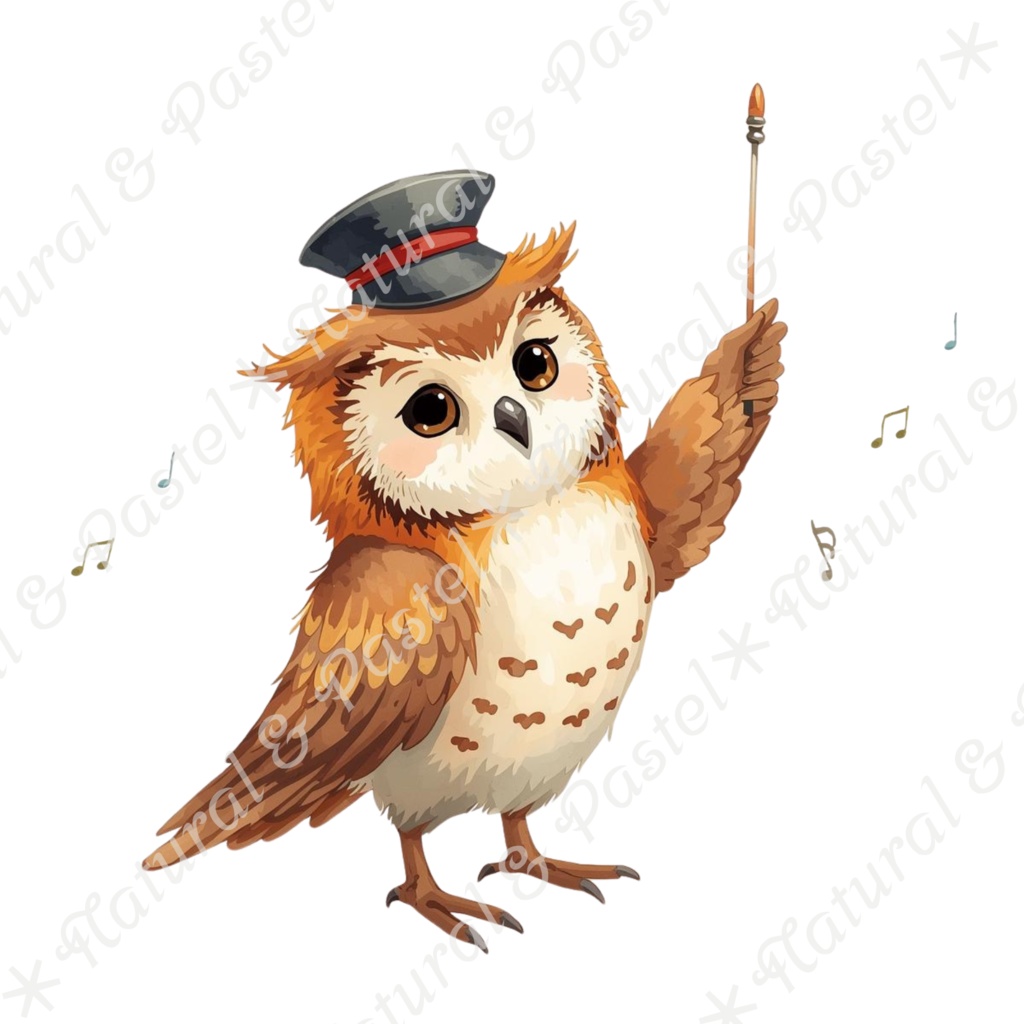 【🌲 ♪ 森の音楽会 / 動物たちの演奏会 ♫】水彩クリップアート * 20点セット(PNG背景透過)