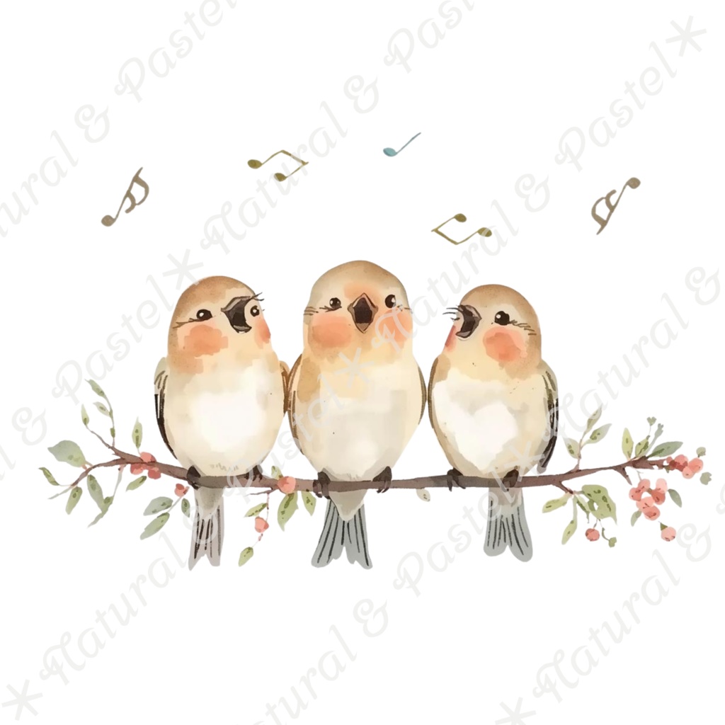 【🌲 ♪ 森の音楽会 / 動物たちの演奏会 ♫】水彩クリップアート * 20点セット(PNG背景透過)