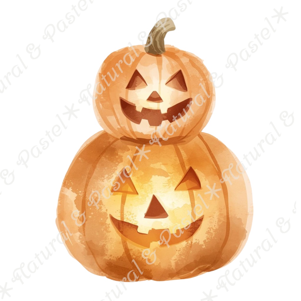 【ハロウィン】🎃 水彩クリップアート * 21点+動くおまけ5点セット✨(PNG背景透過 & GIF)