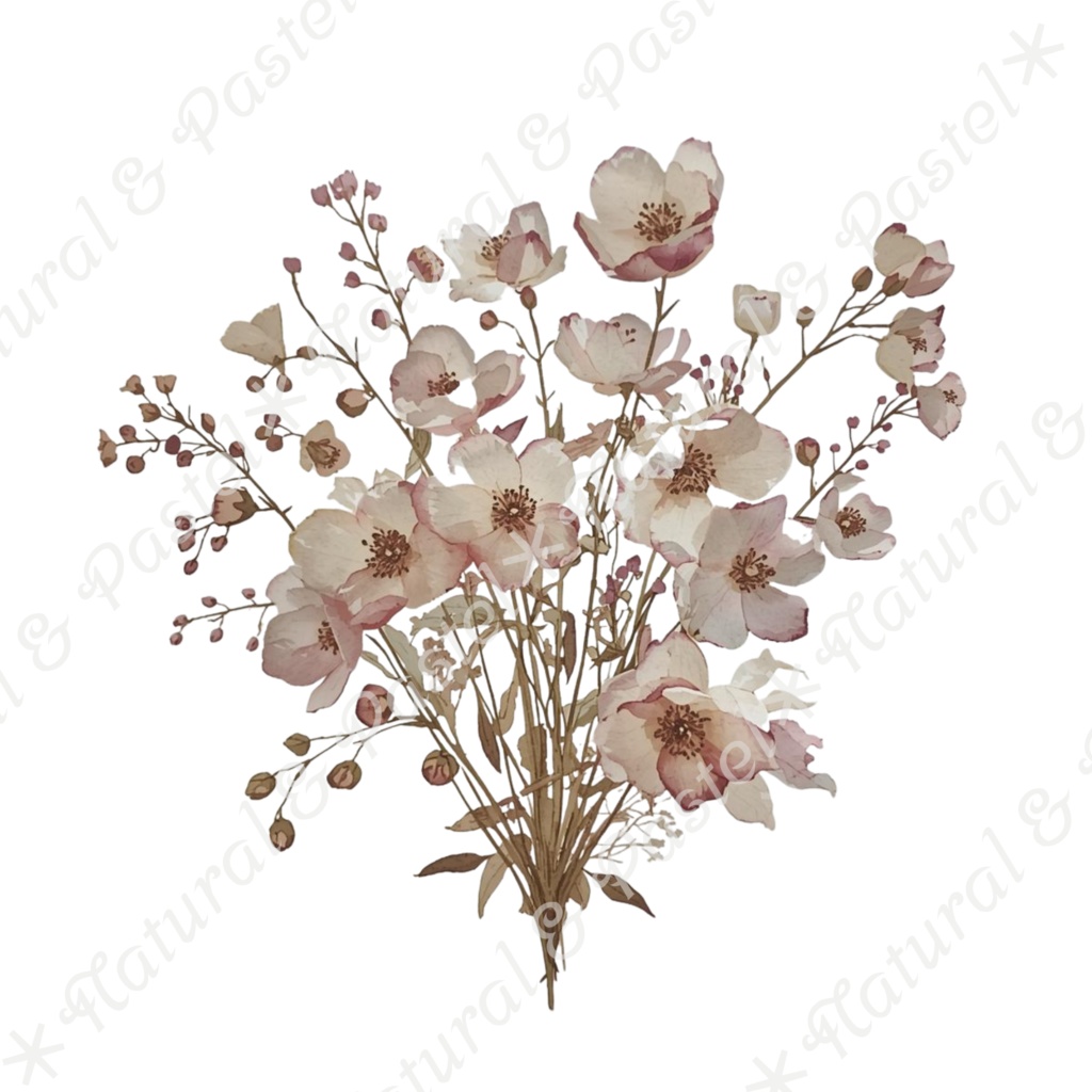 🌿【Vintage Botanicals】水彩クリップアート * 28点セット(PNG背景透過)