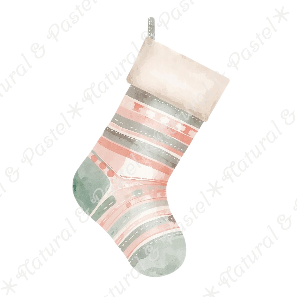 🎄 Pastel Christmas Charm Set くすみパステル × 手描き風クリスマス クリップアート22点(PNG透過)