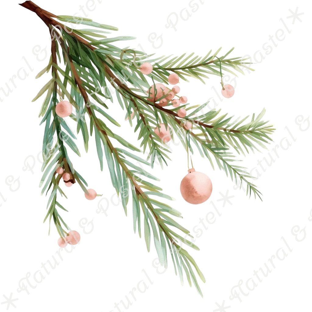 🎄 Pastel Christmas Charm Set くすみパステル × 手描き風クリスマス クリップアート22点(PNG透過)