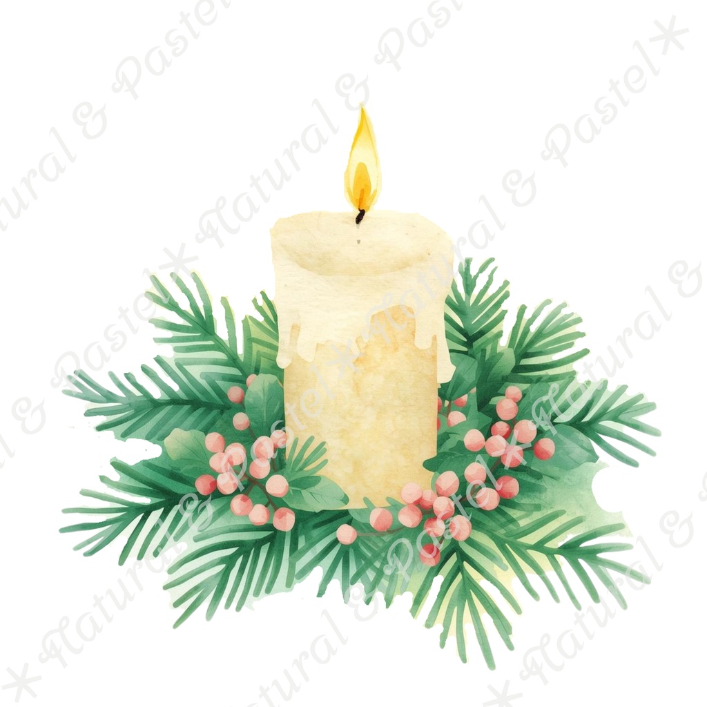 🎄 Pastel Christmas Charm Set くすみパステル × 手描き風クリスマス クリップアート22点(PNG透過)