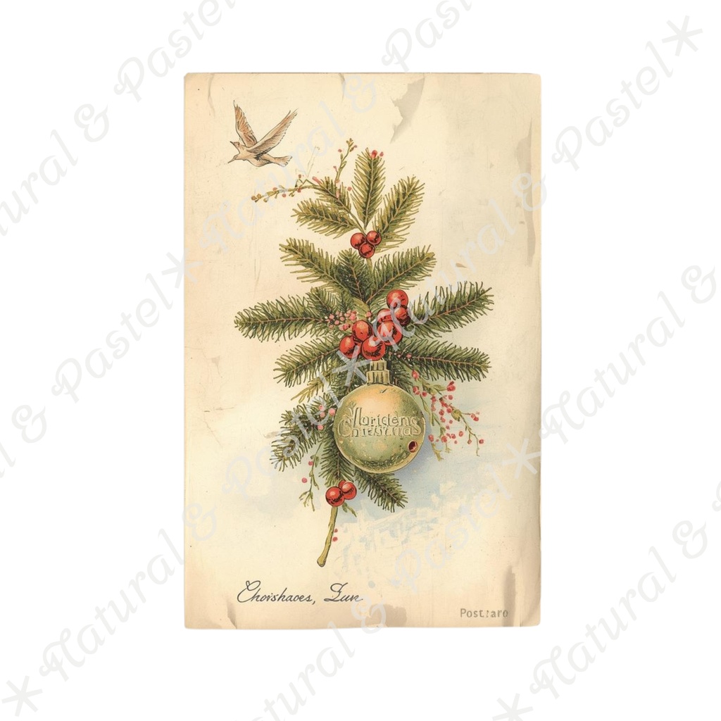 🎄 Silent Christmas Vintage Set【ヴィンテージ・クリスマス】水彩クリップアート*30点セット(PNG背景透過)