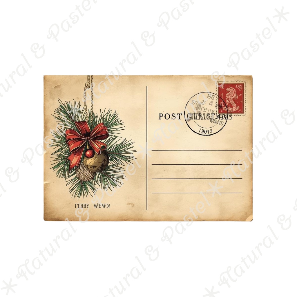 🎄 Silent Christmas Vintage Set【ヴィンテージ・クリスマス】水彩クリップアート*30点セット(PNG背景透過)