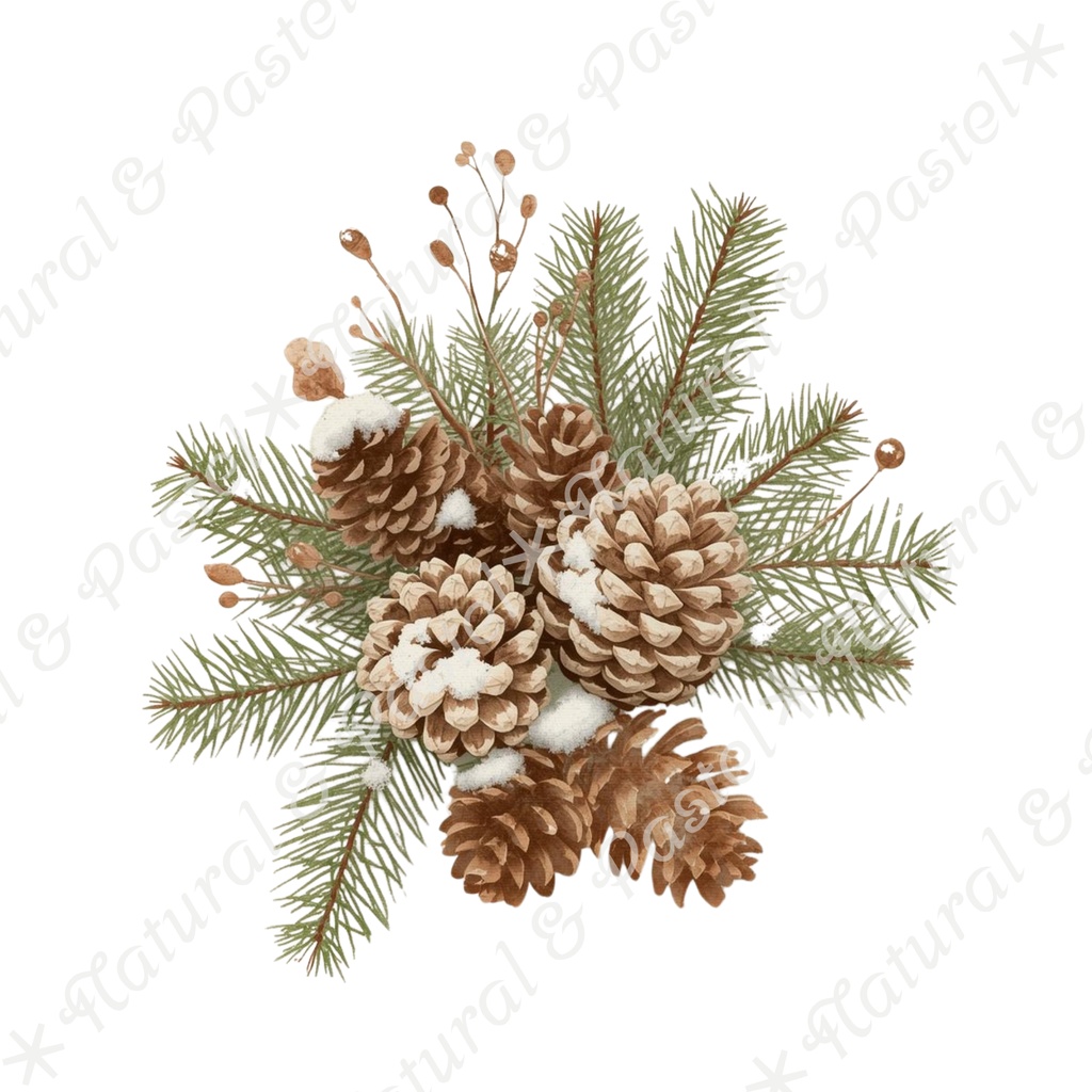 🎄 Silent Christmas Vintage Set【ヴィンテージ・クリスマス】水彩クリップアート*30点セット(PNG背景透過)