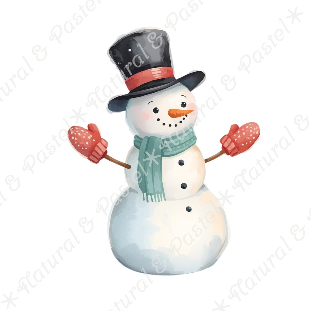 🎄【Blue Christmas Collection】青い冬のクリスマス * 水彩クリップアート 30点セット(PNG背景透過)