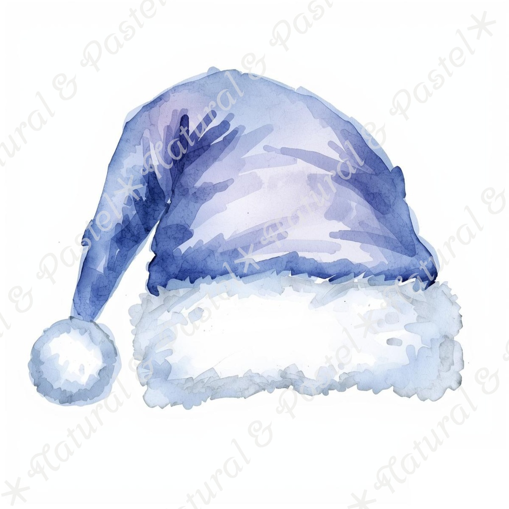 🎄【Blue Christmas Collection】青い冬のクリスマス * 水彩クリップアート 30点セット(PNG背景透過)