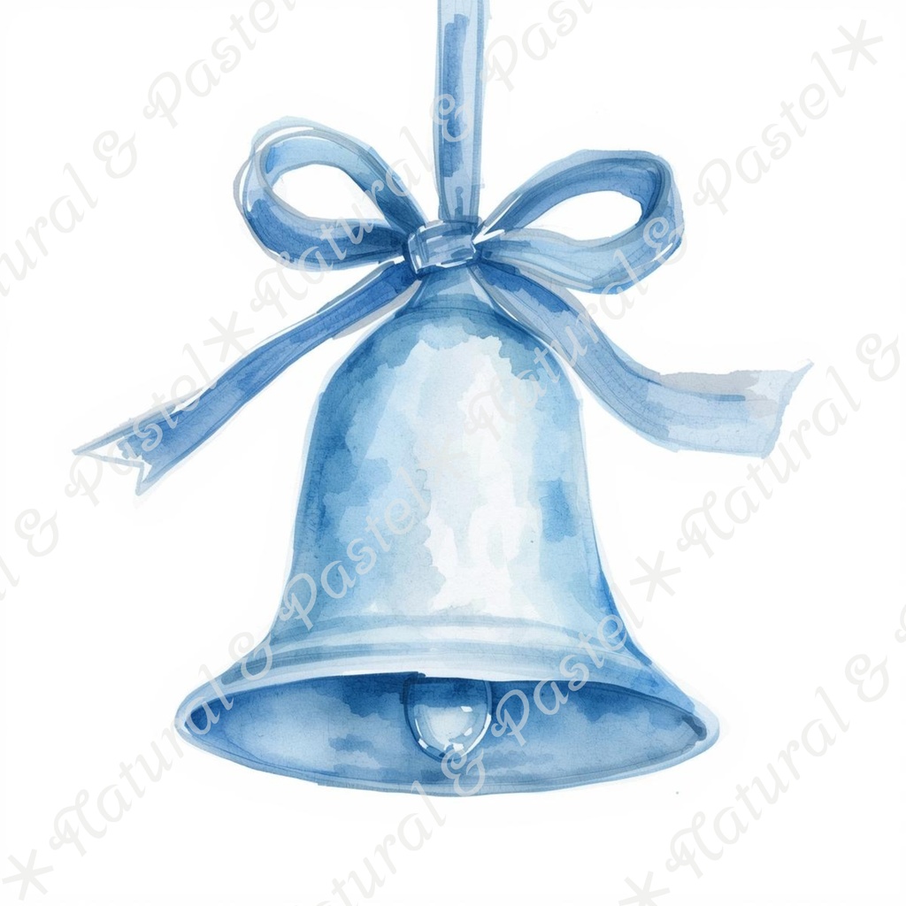 🎄【Blue Christmas Collection】青い冬のクリスマス * 水彩クリップアート 30点セット(PNG背景透過)