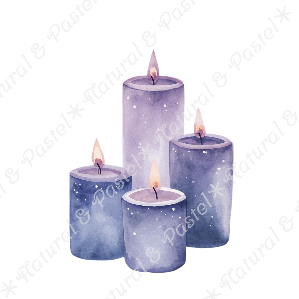 🎄【Blue Christmas Collection】青い冬のクリスマス * 水彩クリップアート 30点セット(PNG背景透過)