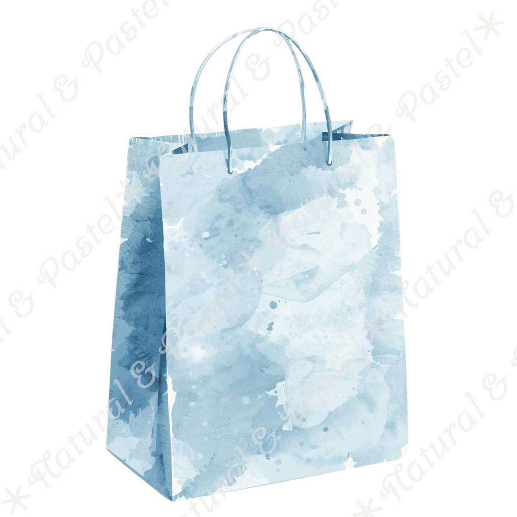 🎄【Blue Christmas Collection】青い冬のクリスマス * 水彩クリップアート 30点セット(PNG背景透過)