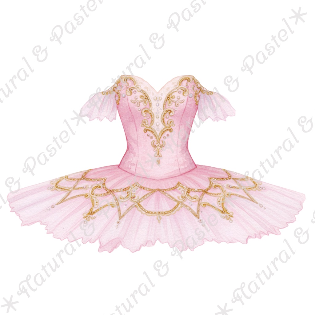🦢 Pink Ballet Dreams Set|可憐なピンクのバレエ衣装コレクション * トウシューズ・ティアラ・花束入り(PNG)