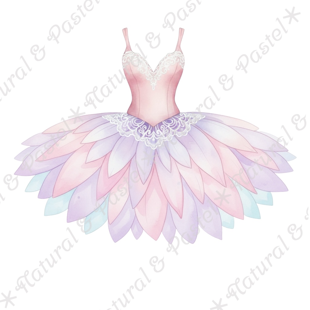 🦢 Pink Ballet Dreams Set|可憐なピンクのバレエ衣装コレクション * トウシューズ・ティアラ・花束入り(PNG)