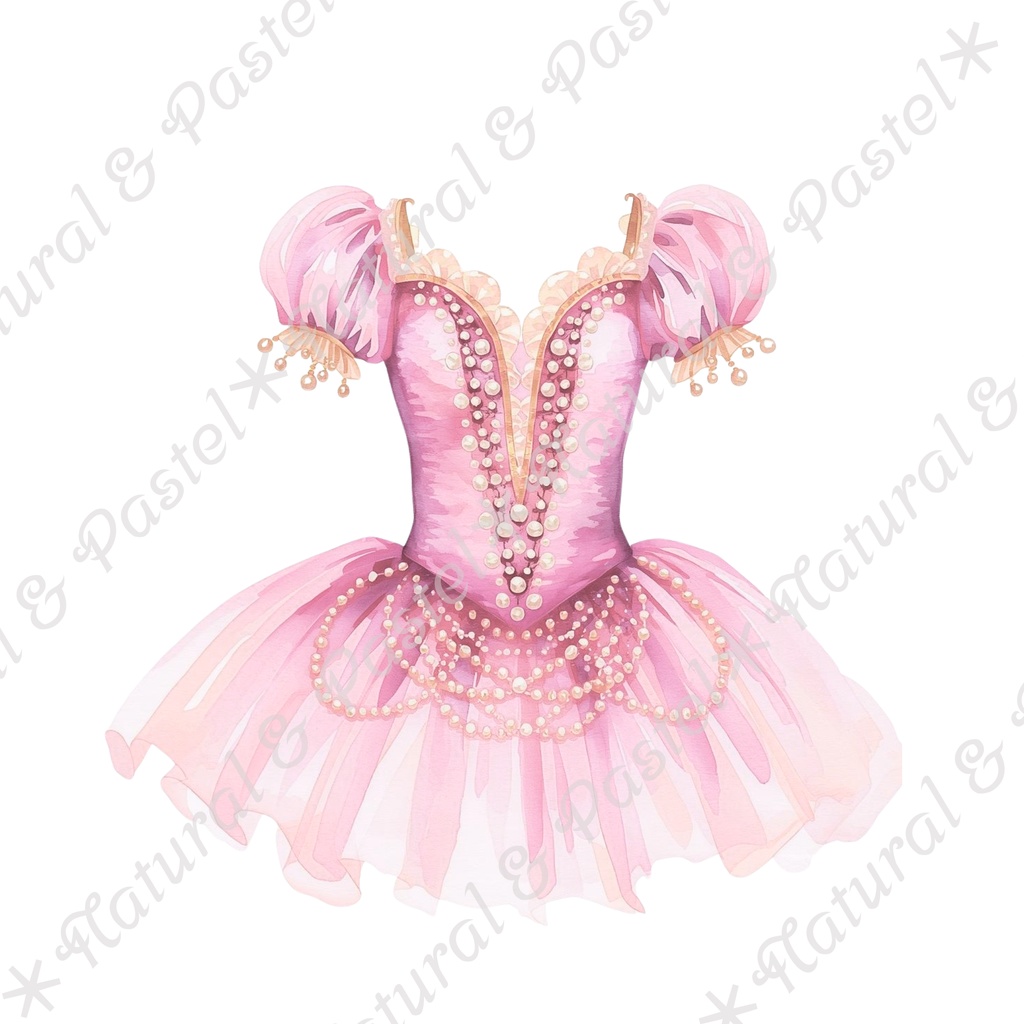 🦢 Pink Ballet Dreams Set|可憐なピンクのバレエ衣装コレクション * トウシューズ・ティアラ・花束入り(PNG)
