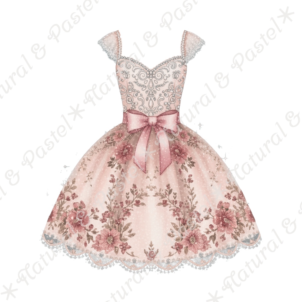 🦢 Pink Ballet Dreams Set|可憐なピンクのバレエ衣装コレクション * トウシューズ・ティアラ・花束入り(PNG)