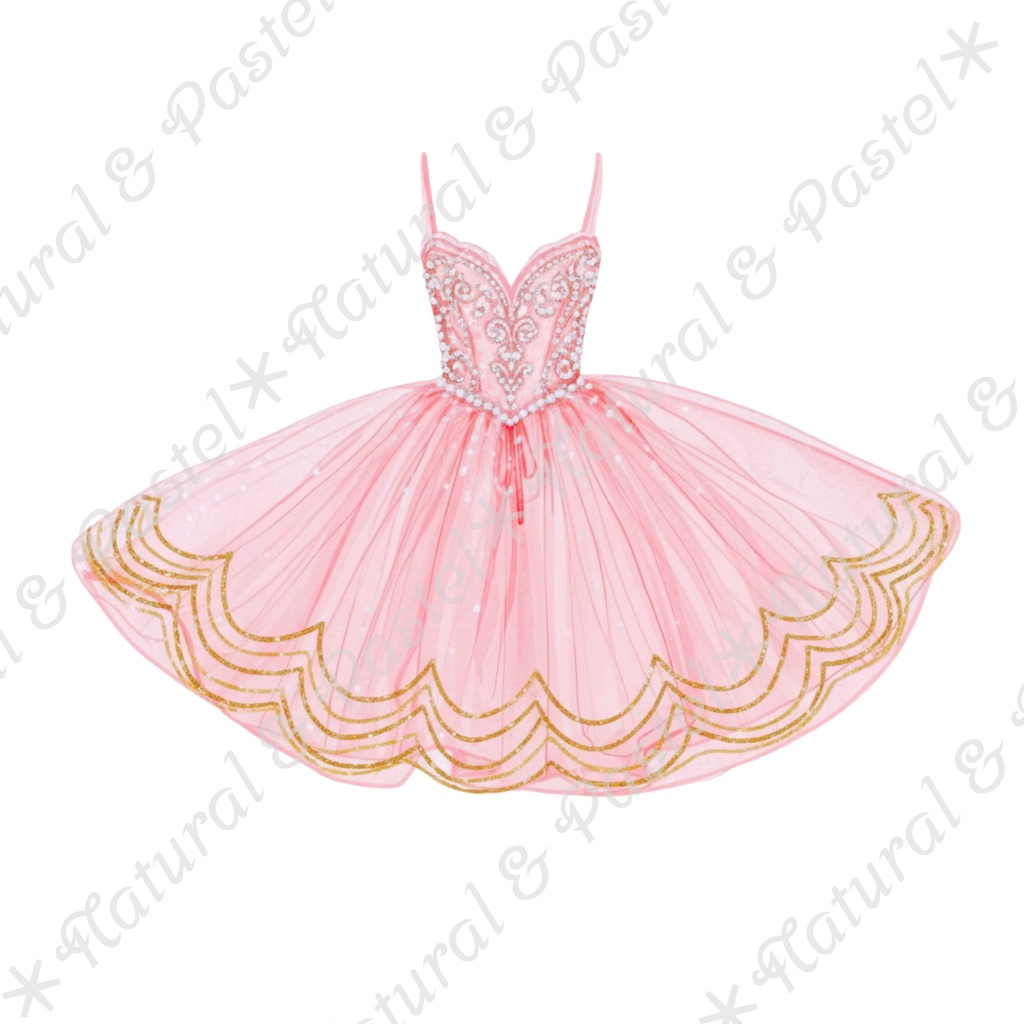 🦢 Pink Ballet Dreams Set|可憐なピンクのバレエ衣装コレクション * トウシューズ・ティアラ・花束入り(PNG)
