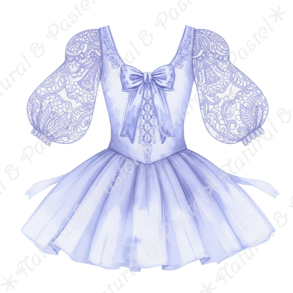 🦢 Blue Ballet Elegance Set|凛とした青のバレエ衣装コレクション*トウシューズ・ティアラ・花束入り(PNG)