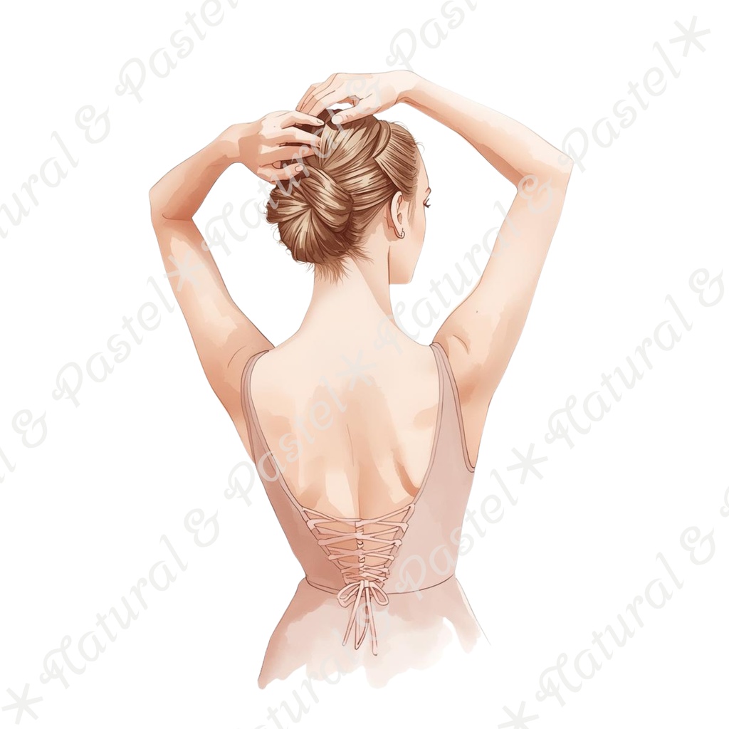 👑【Prima Ballet Atelier】水彩クリップアート*20点セット(PNG背景透過)