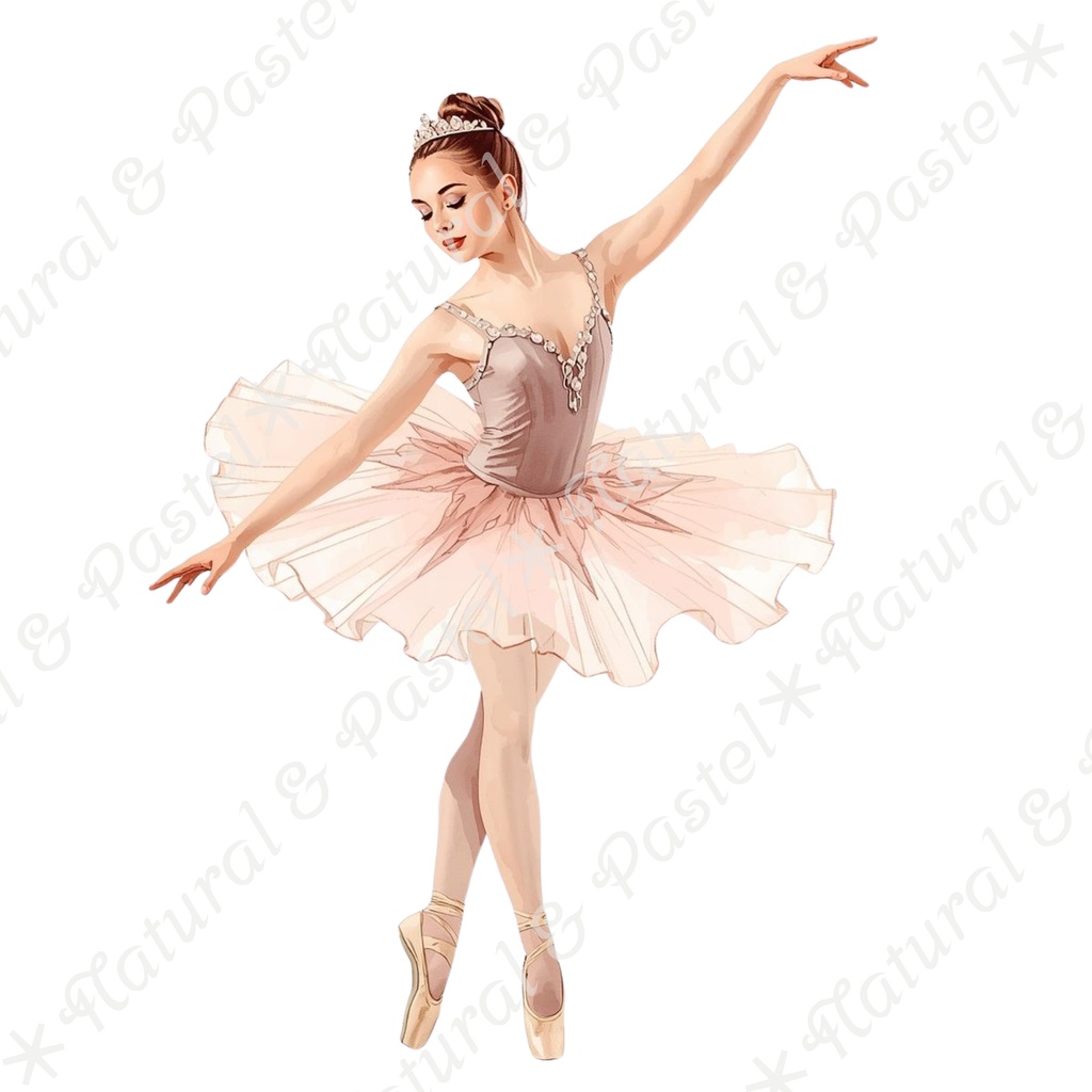 👑【Prima Ballet Atelier】水彩クリップアート*20点セット(PNG背景透過)