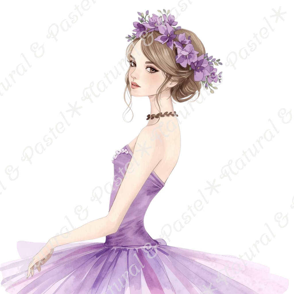 👑【Prima Ballet Atelier】水彩クリップアート*20点セット(PNG背景透過)