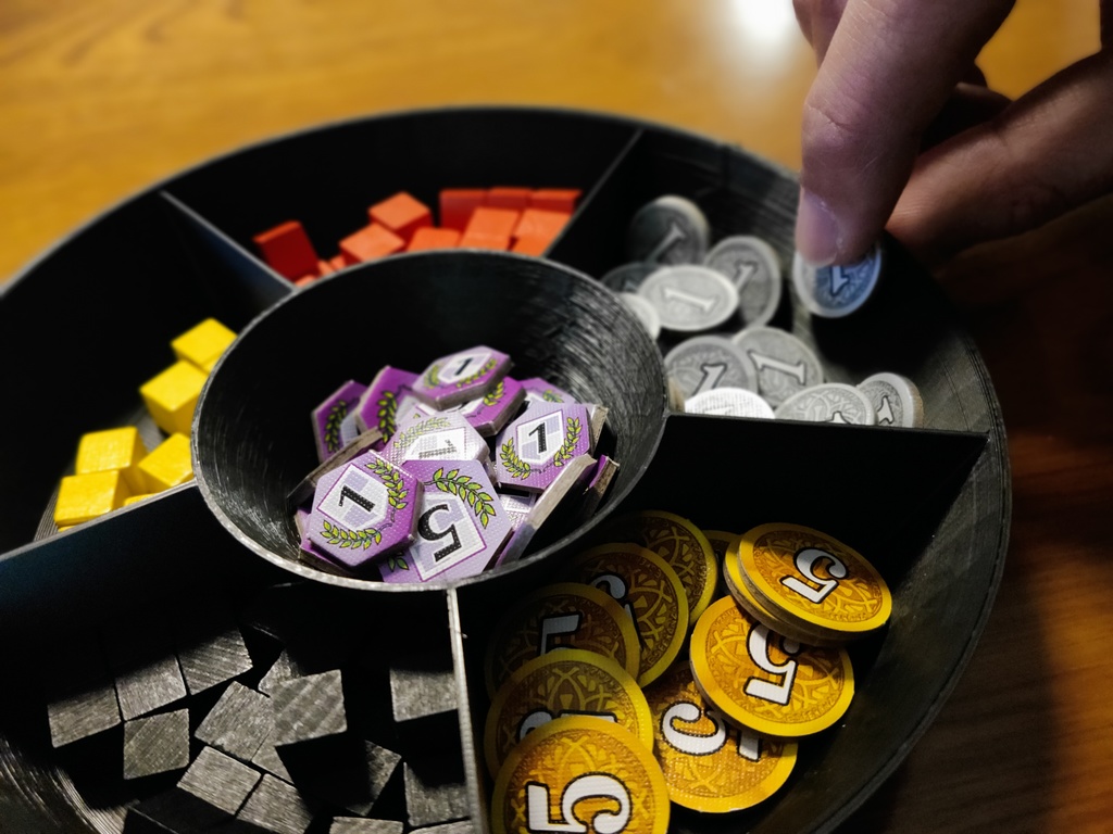 【ボードゲームに最適】円型仕切り付トレイ