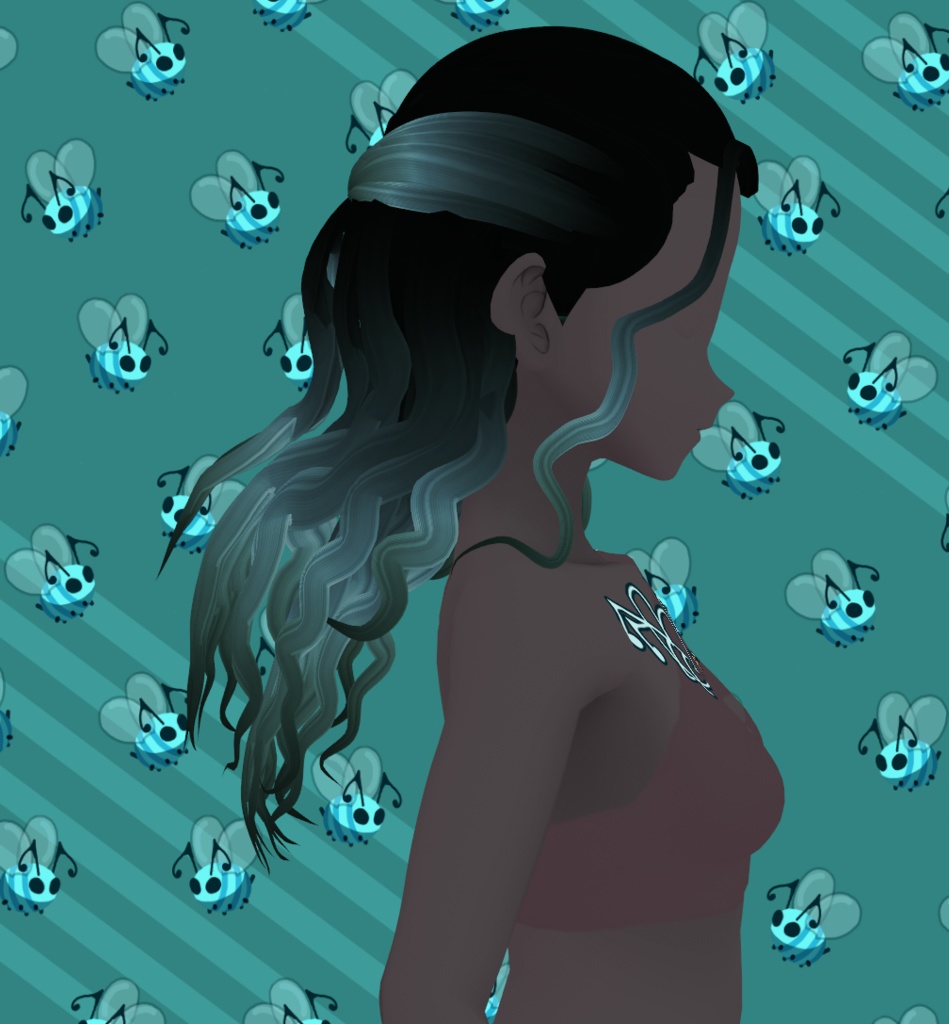 Half Up Wavy Long VRoid Hair Preset
