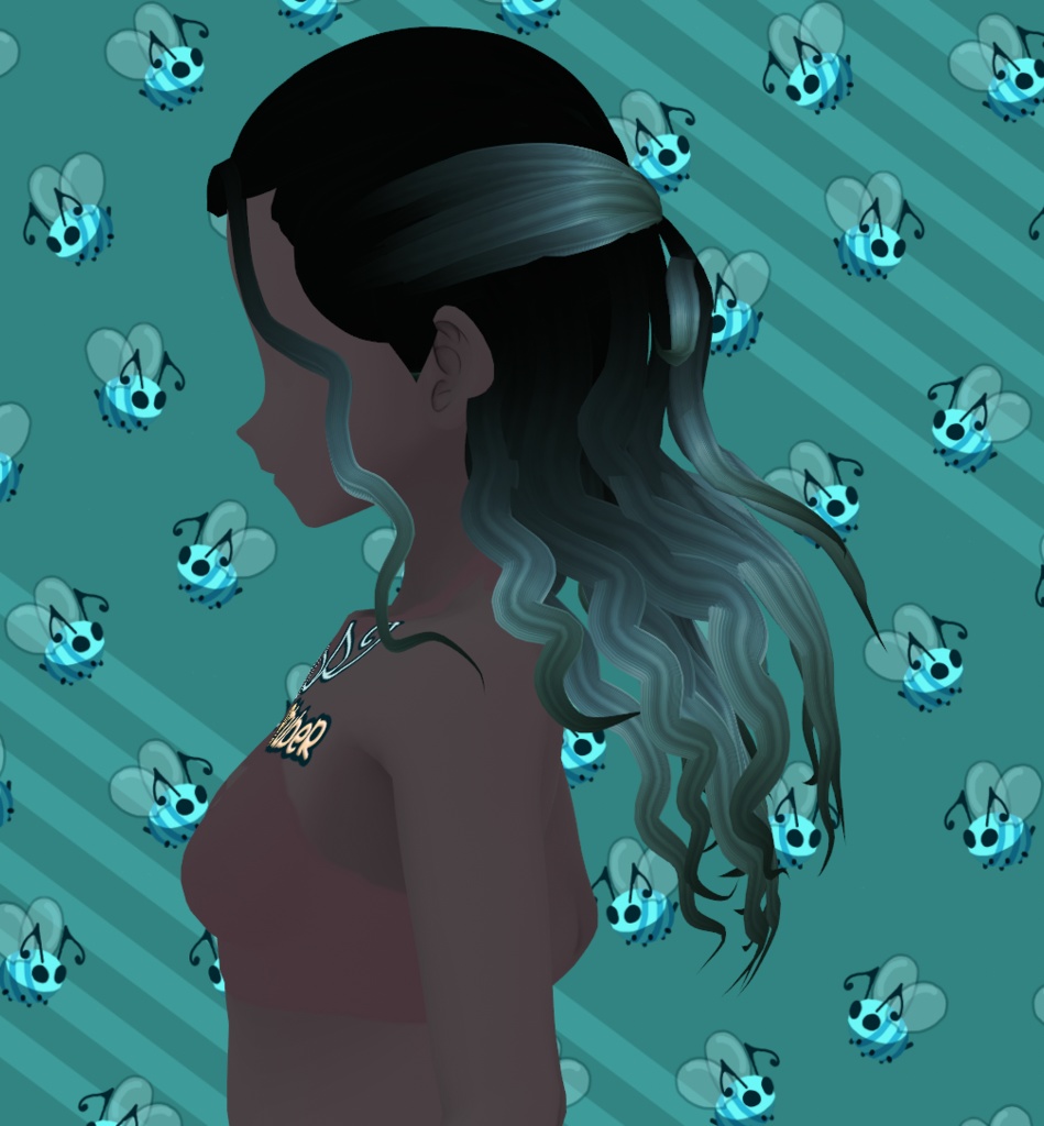 Half Up Wavy Long VRoid Hair Preset