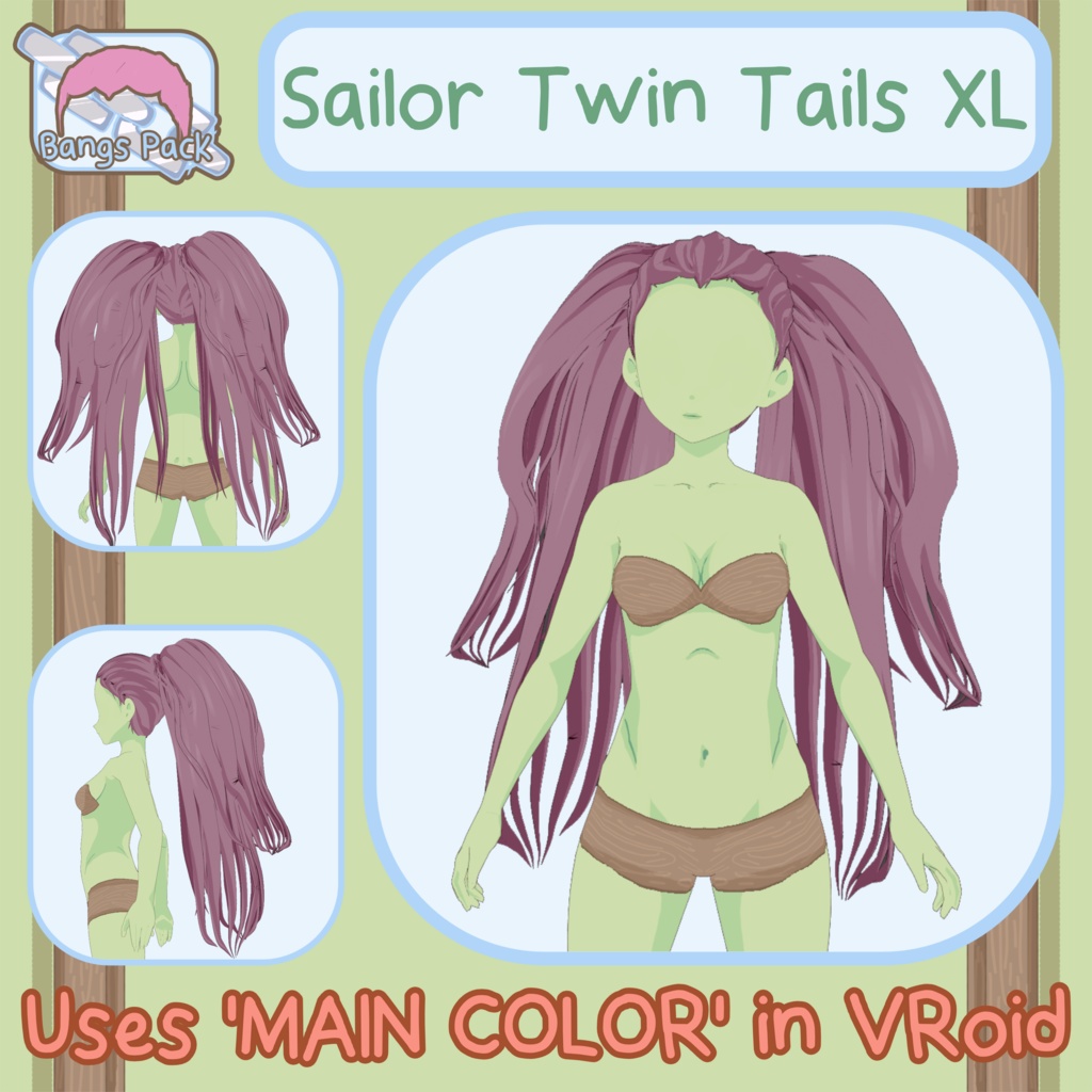 Sailor Twin Tails XL VRoid Hair Preset
