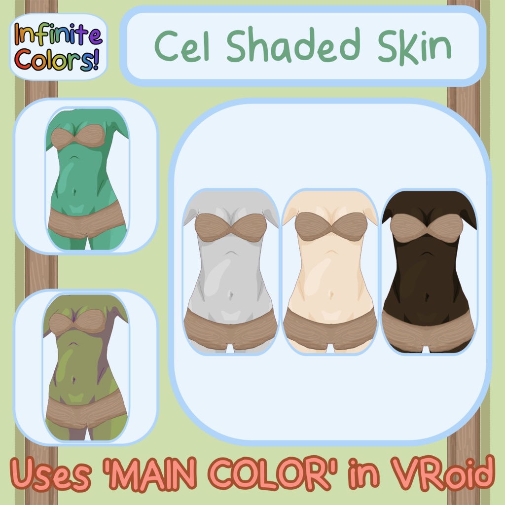 FREE CCS Cel Shaded Face & Body Textures FEMININE VROID
