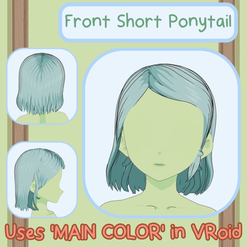 Front Short Ponytail - Medium VRoid Hair Preset