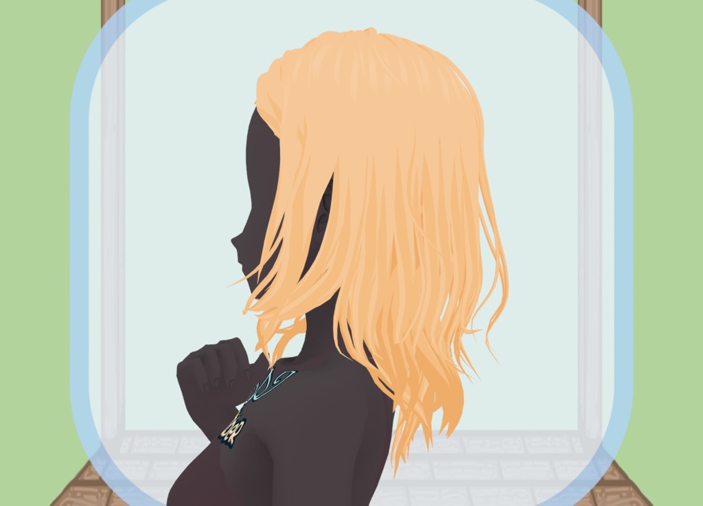 Mid Part Wave - Medium VRoid Hair Preset