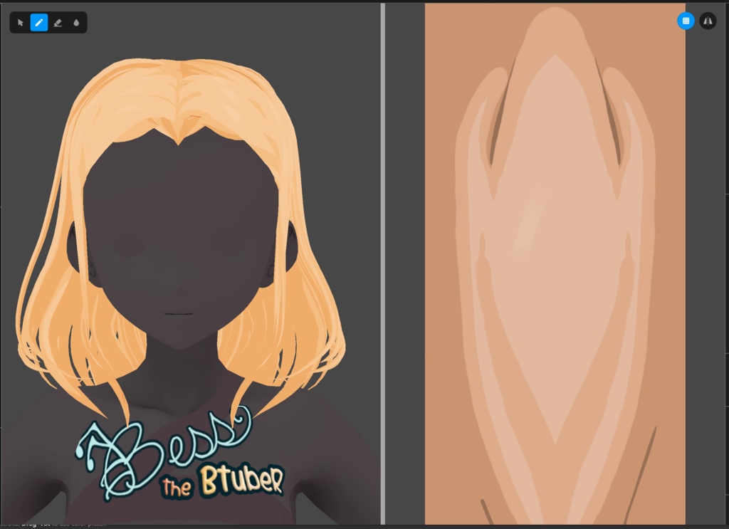 Mid Part Wave - Medium VRoid Hair Preset