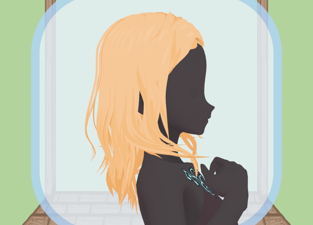 Mid Part Wave - Medium VRoid Hair Preset