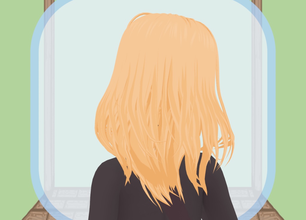 Mid Part Wave - Medium VRoid Hair Preset