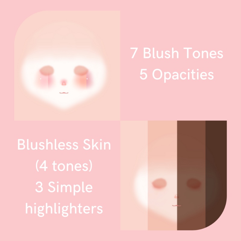 [FREE] ADD+ Blushes&Highlight | Blushless Skin Bonus [VRoid]