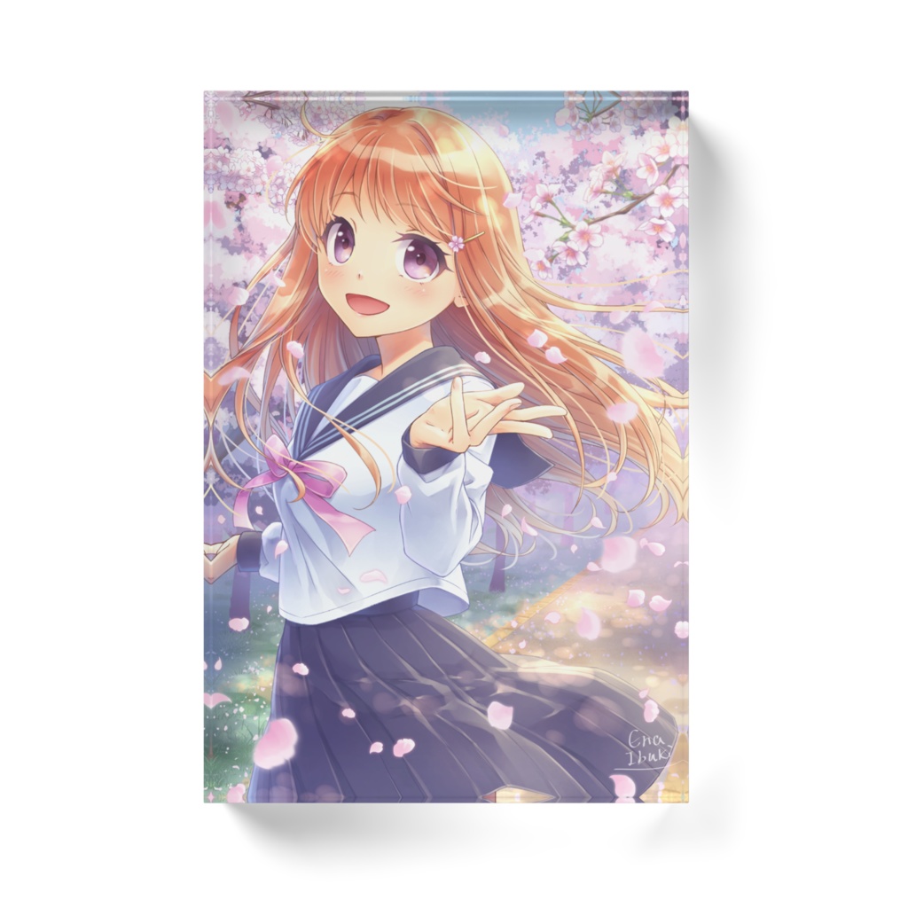 サクラのアクリルブロック