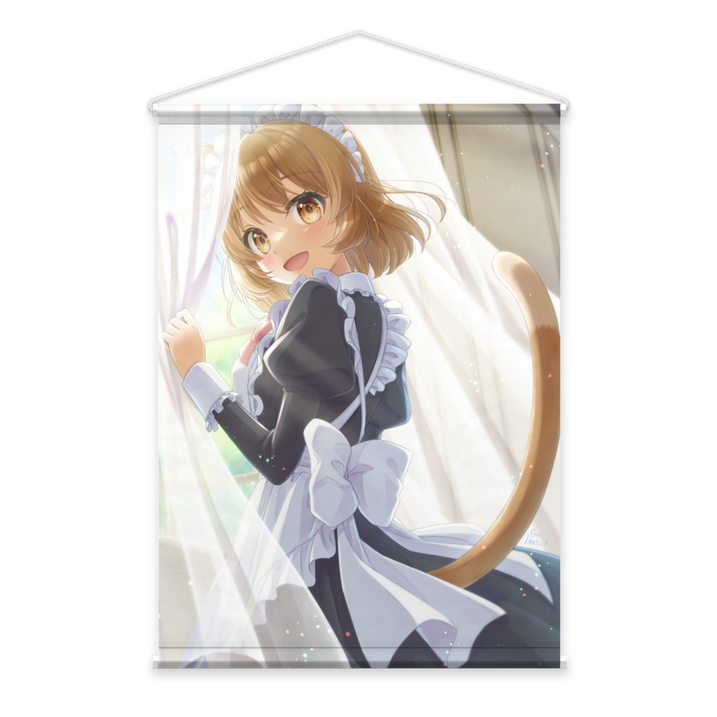 窓辺の猫耳メイドさん タペストリー