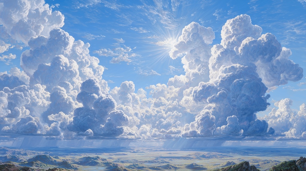 幻想的な空と雲の背景素材【高画質10枚】Vol.14〈快晴編〉