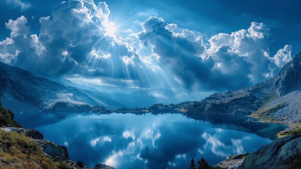 幻想的な空と雲の背景素材【高画質10枚】Vol.15〈快晴編〉