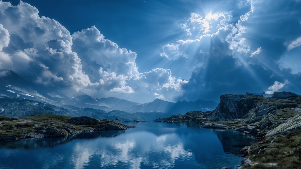 幻想的な空と雲の背景素材【高画質10枚】Vol.15〈快晴編〉