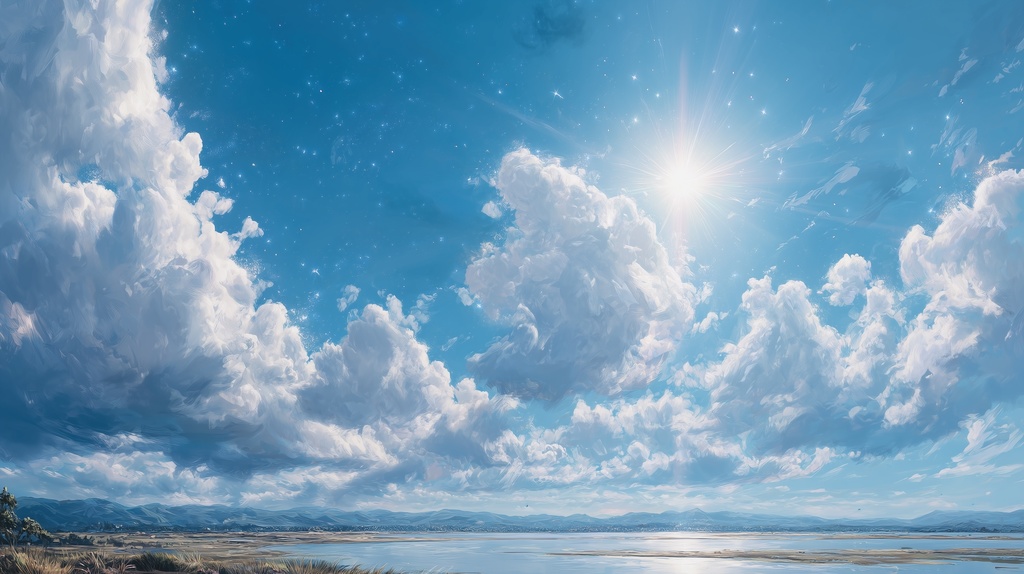 幻想的な空と雲の背景素材【高画質10枚】Vol.16〈快晴編〉