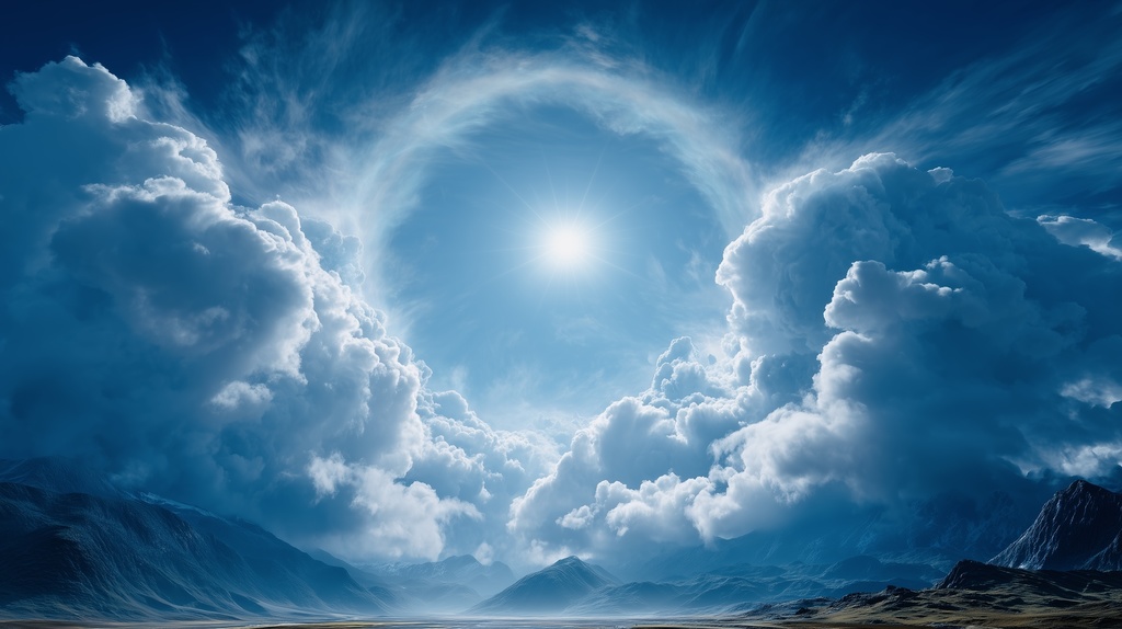 幻想的な空と雲の背景素材【高画質10枚】Vol.16〈快晴編〉